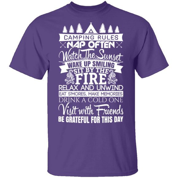 Camping Rules T-Shirt CustomCat