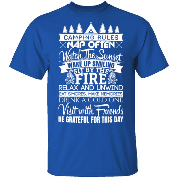 Camping Rules T-Shirt CustomCat