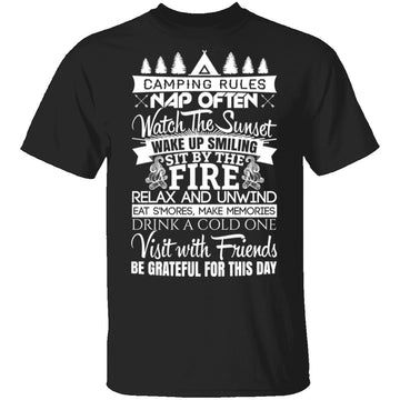 Camping Rules T-Shirt CustomCat