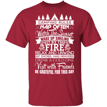 Camping Rules T-Shirt CustomCat