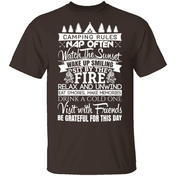Camping Rules T-Shirt CustomCat