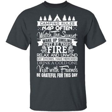 Camping Rules T-Shirt CustomCat