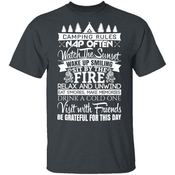 Camping Rules T-Shirt CustomCat
