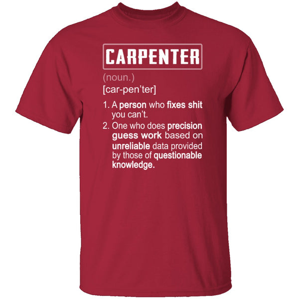 Carpenter Description T-Shirt CustomCat