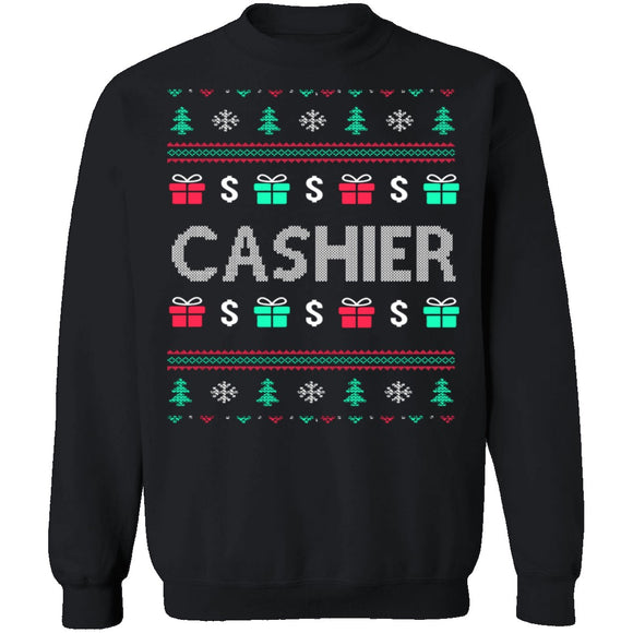 Cashier Ugly Christmas Sweater CustomCat