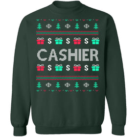 Cashier Ugly Christmas Sweater CustomCat