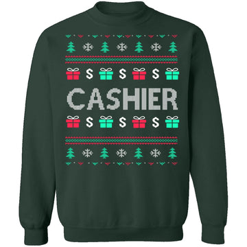 Cashier Ugly Christmas Sweater CustomCat