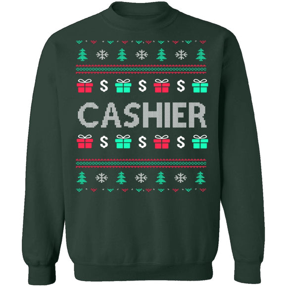 Cashier Ugly Christmas Sweater CustomCat