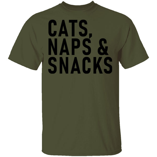 Cats Naps ' Snacks T-Shirt CustomCat
