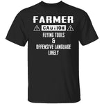 Caution Farmer T-Shirt CustomCat
