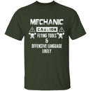 Caution Mechanic T-Shirt CustomCat