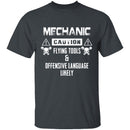 Caution Mechanic T-Shirt CustomCat