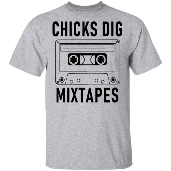 Chicks Dig Mixtapes T-Shirt CustomCat