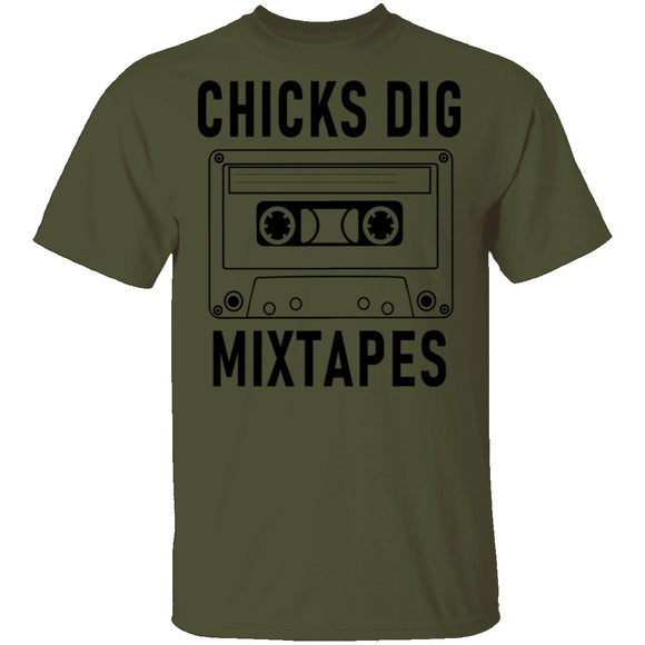Chicks Dig Mixtapes T-Shirt CustomCat