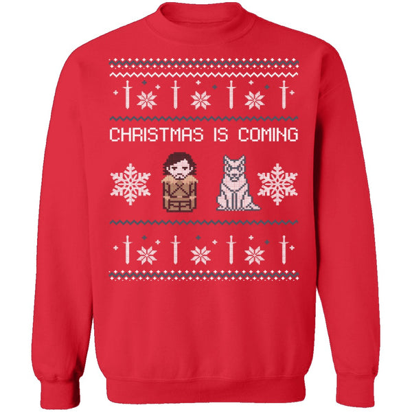 Christmas Is Coming Ugly Christmas Sweater CustomCat