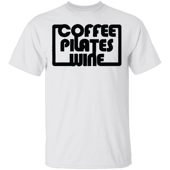 Coffee Pilates Wine T-Shirt CustomCat