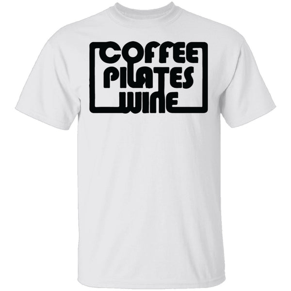 Coffee Pilates Wine T-Shirt CustomCat