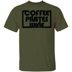 Coffee Pilates Wine T-Shirt CustomCat