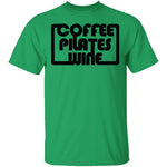 Coffee Pilates Wine T-Shirt CustomCat