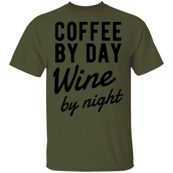 Coffee by Day Wine by Night T-Shirt CustomCat