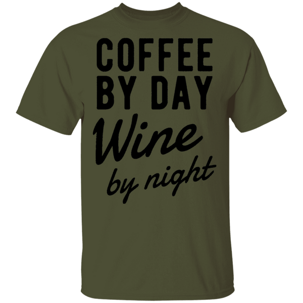 Coffee by Day Wine by Night T-Shirt CustomCat