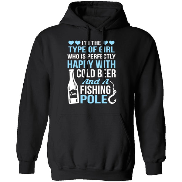 Cold Beer And Fishing Pole T-Shirt CustomCat