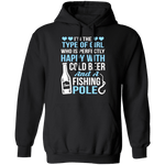 Cold Beer And Fishing Pole T-Shirt CustomCat