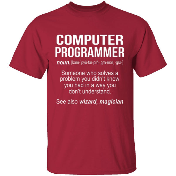 Computer Programmer Definition T-Shirt CustomCat