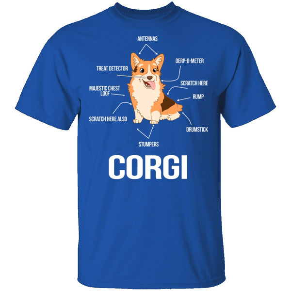 Corgi Anatomy T-Shirt CustomCat