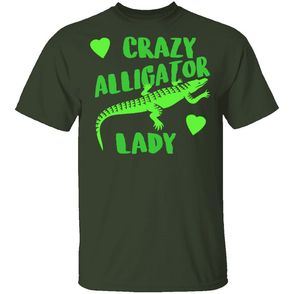 Crazy Alligator Lady T-Shirt CustomCat