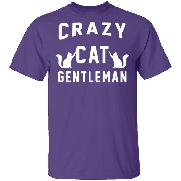 Crazy Cat Gentleman T-Shirt CustomCat