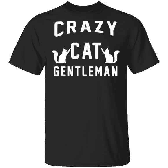 Crazy Cat Gentleman T-Shirt CustomCat