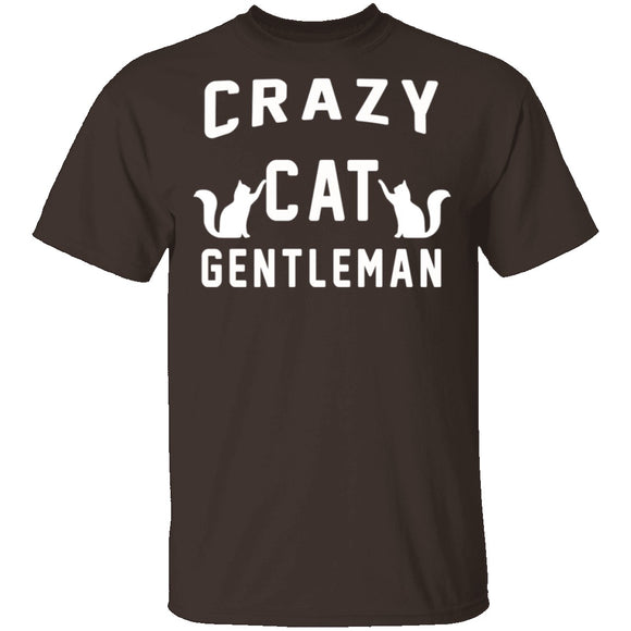 Crazy Cat Gentleman T-Shirt CustomCat