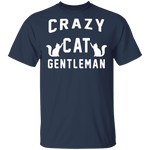 Crazy Cat Gentleman T-Shirt CustomCat