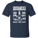Crazy Cow Lady T-Shirt CustomCat