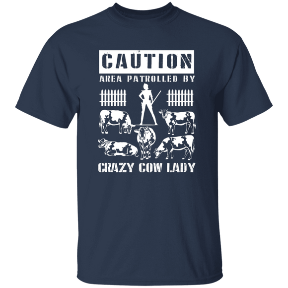 Crazy Cow Lady T-Shirt CustomCat