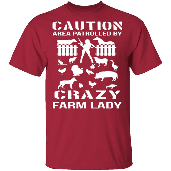 Crazy Farm Lady T-Shirt CustomCat