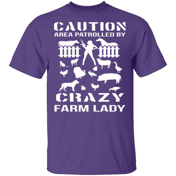 Crazy Farm Lady T-Shirt CustomCat