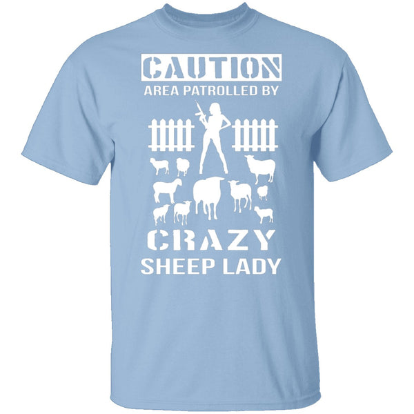 Crazy Sheep Lady T-Shirt CustomCat