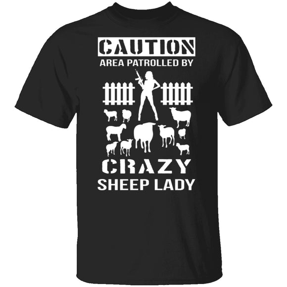 Crazy Sheep Lady T-Shirt CustomCat