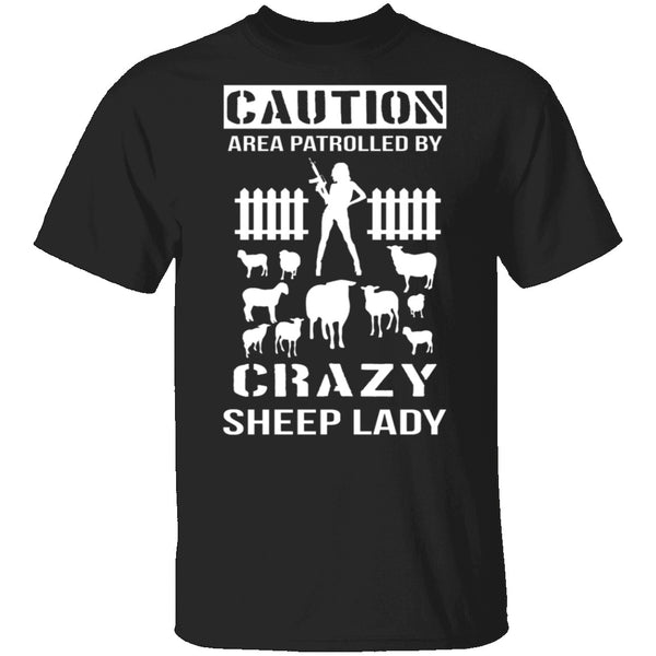 Crazy Sheep Lady T-Shirt CustomCat