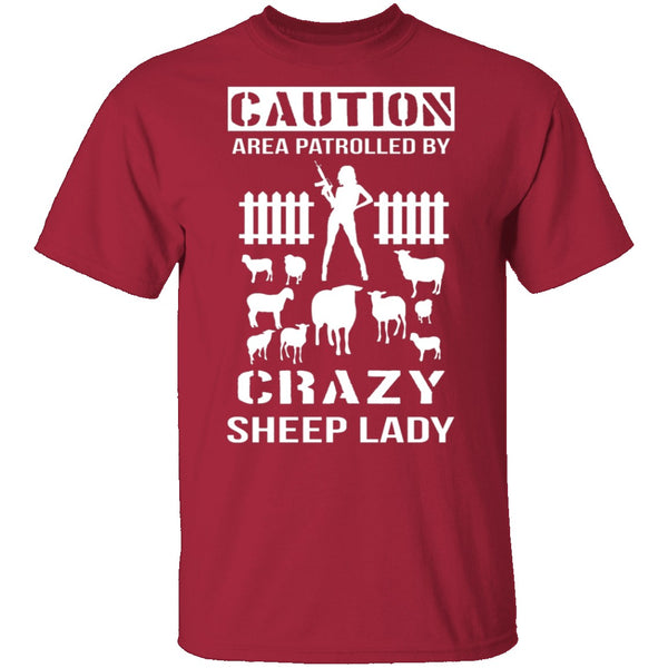 Crazy Sheep Lady T-Shirt CustomCat