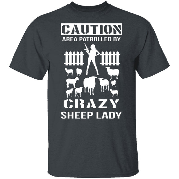 Crazy Sheep Lady T-Shirt CustomCat
