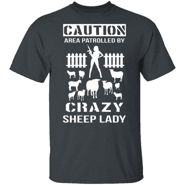 Crazy Sheep Lady T-Shirt CustomCat