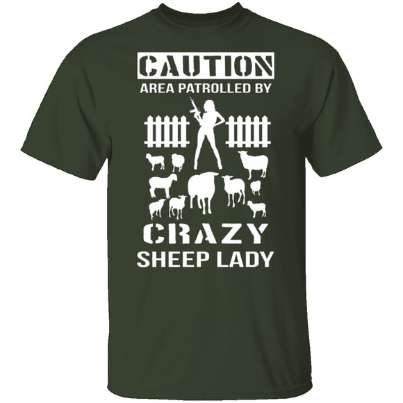 Crazy Sheep Lady T-Shirt CustomCat