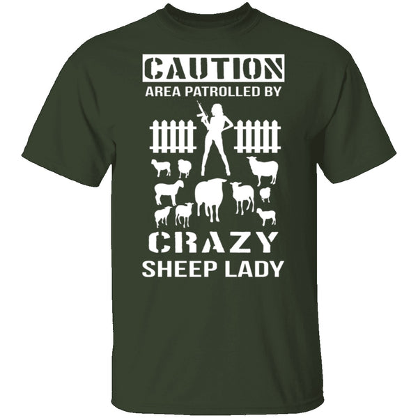 Crazy Sheep Lady T-Shirt CustomCat