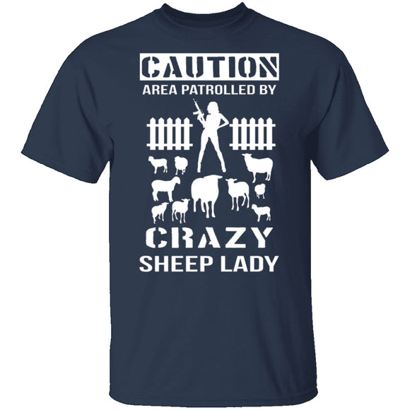 Crazy Sheep Lady T-Shirt CustomCat