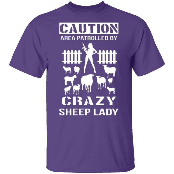 Crazy Sheep Lady T-Shirt CustomCat