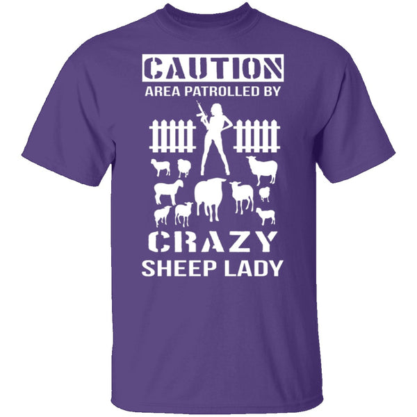 Crazy Sheep Lady T-Shirt CustomCat
