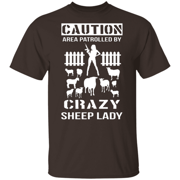 Crazy Sheep Lady T-Shirt CustomCat